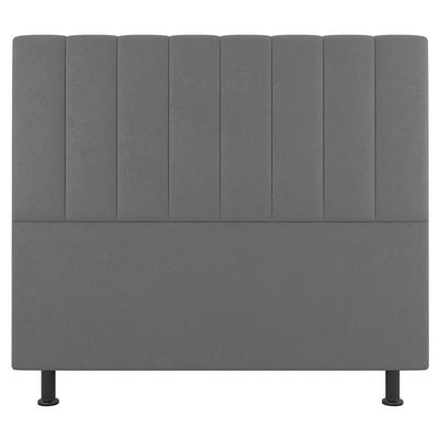 Cabeceira E Baú Cama Box Queen Size Cora 160cm Suede Cinza