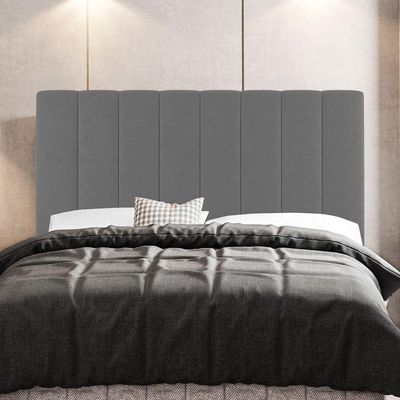 Cabeceira E Baú Cama Box Queen Size Cora 160cm Suede Cinza