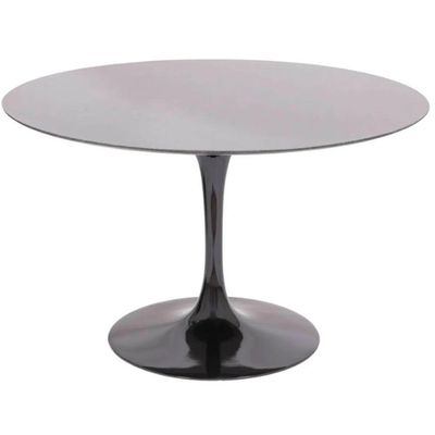 Mesa De Jantar Tulipa Saarinen Redonda 80 Cm Tampo Laqueado Cores Preto