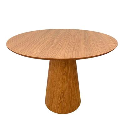 Mesa De Jantar Cone Redonda 120 Cm Base Madeira Freijó Tampo Freijó