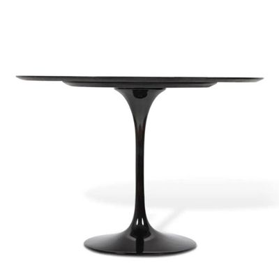 Mesa De Jantar Tulipa Saarinen Redonda 80 Cm Tampo Laqueado Cores Preto