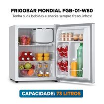 Frigobar Mondial 73L Porta Reversível Branco FGB-01-W80