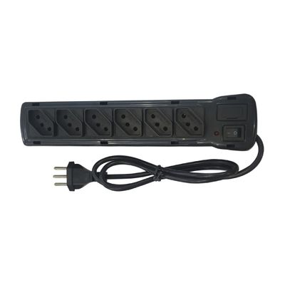 FILTRO LINHA FIOLUX 6 TOMADAS BIVOLT PRETO BLISTER