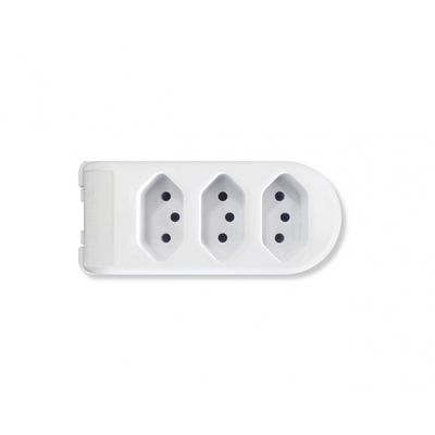 Tomada Barra 3 Tomadas 2P+T 10A 250V Branca