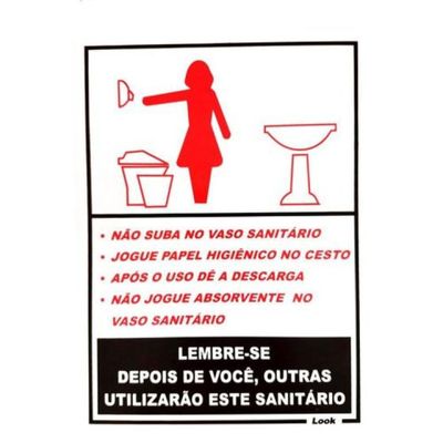 Placa (Sanitario Feminino Educativo) 15x20cm Look