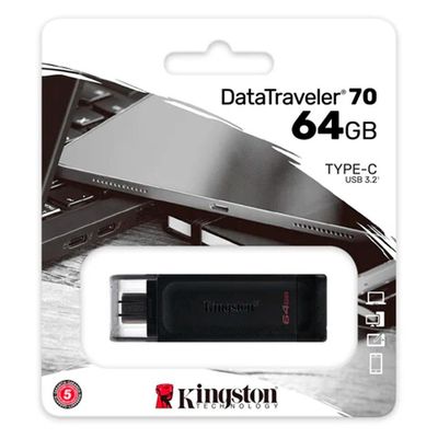 Pen Drive Kingston 64GB Padrão USB-C - DT70/64GBI