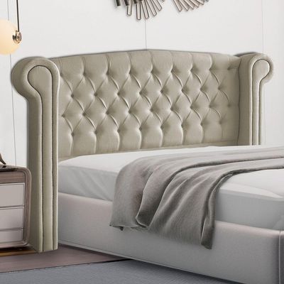 Cabeceira Cama Box Casal Adelle 140cm Com Frame Suede Bege - Abmaza