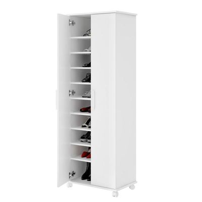 Sapateira Em Mdp Com 2 Portas E 9 Prateleiras Brv Móveis Branco