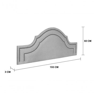 Cabeceira King Luxo 193x60 Suede Cinza Tachas Fumê