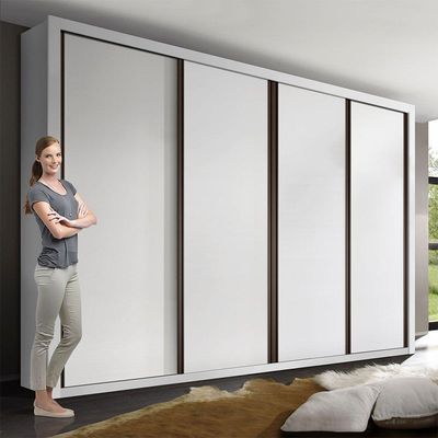 Guarda Roupa Casal 4 Portas 4 Gavetas Milano Minastex Branco