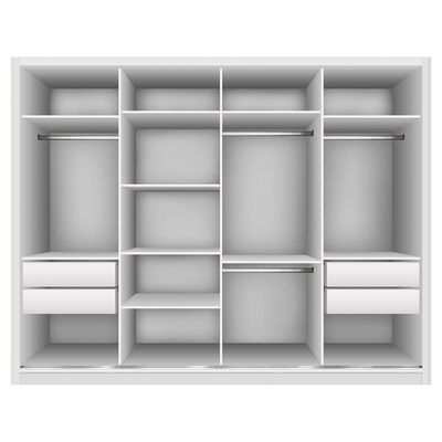 Guarda Roupa Casal 4 Portas 4 Gavetas Milano Minastex Branco