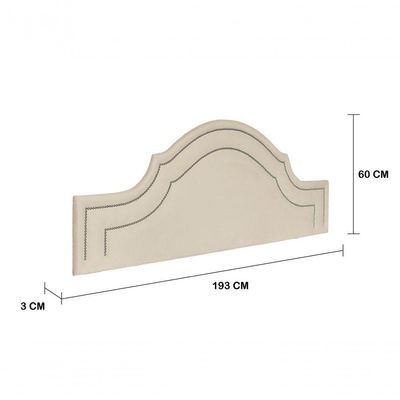 Cabeceira King Luxo 193x60 Suede Off White Tachas Prata