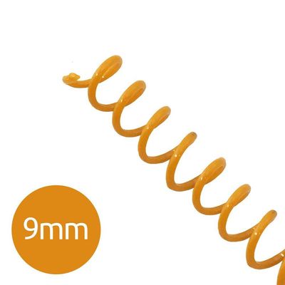 Espiral para Encadernação Laranja 9mm 50 Folhas 100 Unidades
