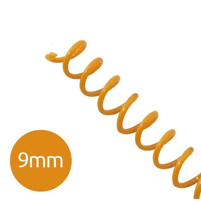 Espiral para Encadernação Laranja 9mm 50 Folhas 100 Unidades