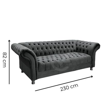 Kit Sofá 02 Poltronas Chesterfield Conde D'El Via Encanto Veludo Verde