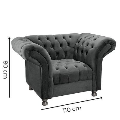 Kit Sofá 02 Poltronas Chesterfield Conde D'El Via Encanto Veludo Verde