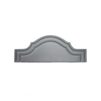 Cabeceira Casal Luxo 140x60 Courino Cinza Tachas Fumê