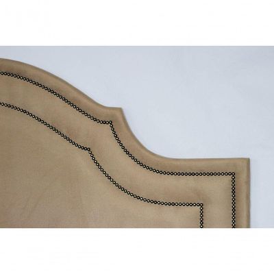 Cabeceira King Luxo 193x60 Suede Bege Tachas Fumê