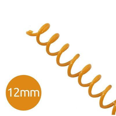 Espiral para Encadernação Laranja 12mm 70 Folhas 100 Unidade