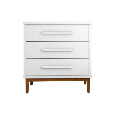 Cômoda Para Quarto 3 Gavetas Charlotte Branco - Cor: Branco