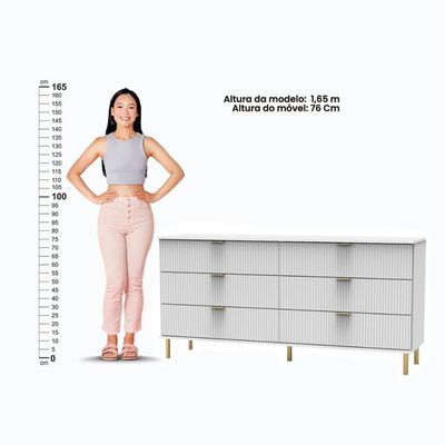 Cômoda Ditália 6 Gavetas Dm-240 Branca