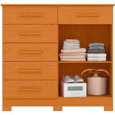 Cômoda Sapateira Mandarim 6 Gavetas 2 Portas Cinamomo