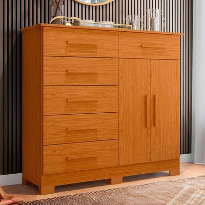 Cômoda Sapateira Mandarim 6 Gavetas 2 Portas Cinamomo