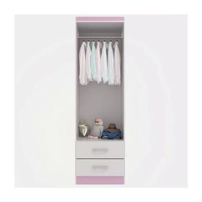 Guarda-roupa Infantil 2 Portas 2 Gavetas Atalaia - Branco / Rosa Branco / Rosa
