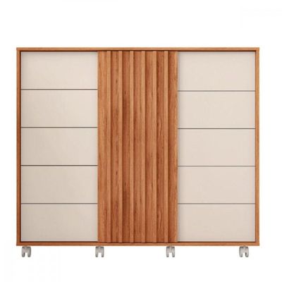 Comoda Caemun Pegasus 2 Portas 5 Gavetas Freijo Off White