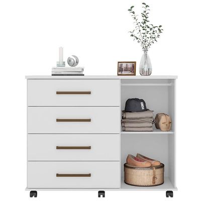 Cômoda Flora 4 Gavetas E 1 Porta 4130 Demóbile Branco