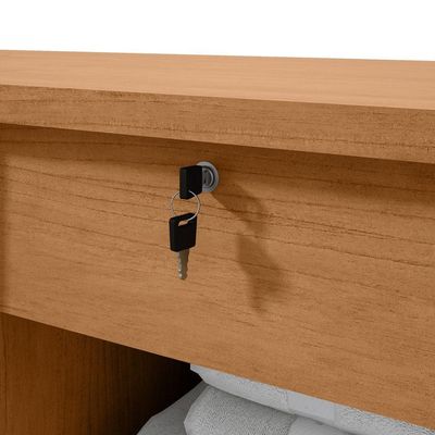 Comoda Sapateira Vedra 7 Gavetas 2 Portas - Lopas Amendoa Clean/off White.