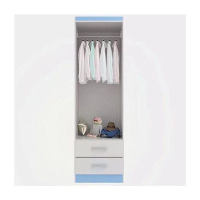 Guarda-roupa Infantil 2 Portas 2 Gavetas Atalaia - Branco / Azul Branco / Azul