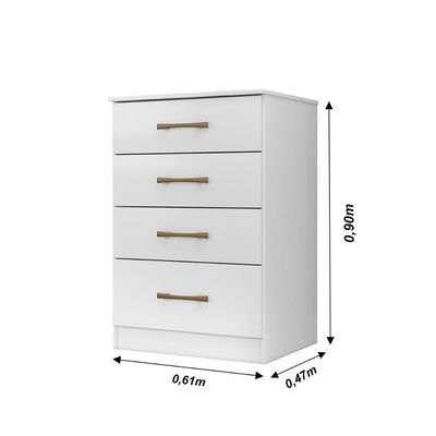 Cômoda Com 4 Gavetas Ms913 - Branco