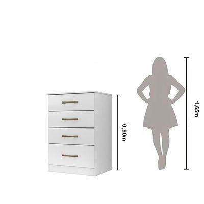 Cômoda Com 4 Gavetas Ms913 - Branco