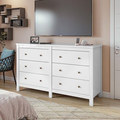 Cômoda Maggiore 6 Gavetas Com Estilo Retrô Móveis Lopas Branco