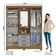 Guarda Roupa Casal 4 Portas Com Espelho 3 Gavetas Ryan Casa 812 Nature Com Cinza
