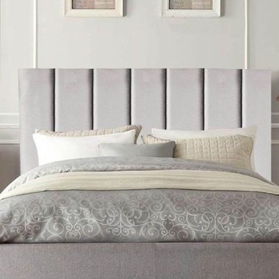 Cabeceira Estofada Cama Solteiro 90 Cm Sara Linho E Frame Cinza Claro