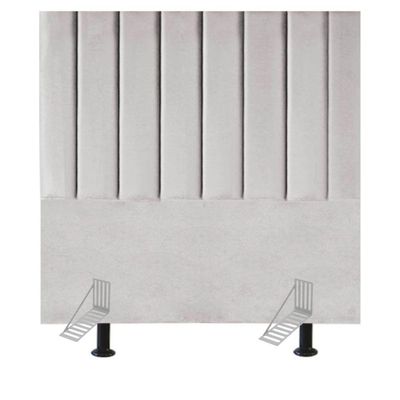 Cabeceira Estofada Cama Solteiro 90 Cm Sara Linho E Frame Cinza Claro