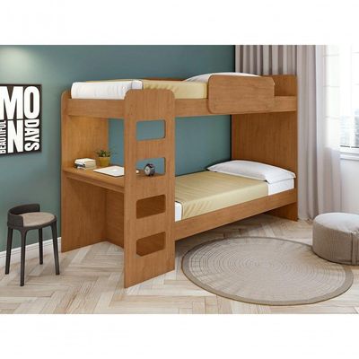 Beliche Solteiro Cantos Arredondados Com Led Olga Amendoa Clean