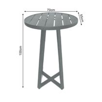 Mesa Bistrô Tulipa Para área Externa E área Gourmet Em Alumínio Cinza-preta - Cor: Preto