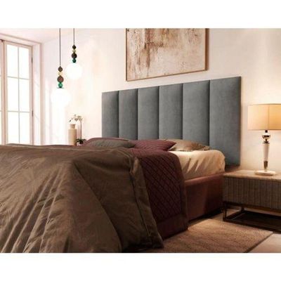 Cabeceira Casal Carla 160x60 Suede Cinza - M&f Decor
