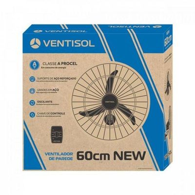 Ventilador De Parede 60cm 220v New Premium Preto Ventisol 220V