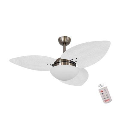 Ventilador De Teto Bronze 3 Pás Palmae Branco 127V 110V