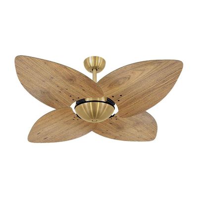 Ventilador De Teto Dourado 4 Pás Rádica Freijó 127V 110V