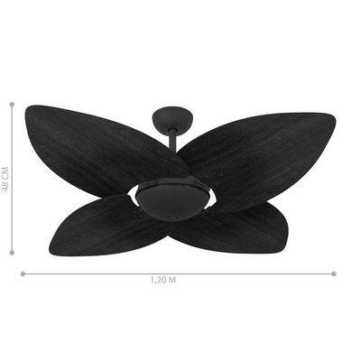 Ventilador De Teto Kovalski Nero Office 4 Pás Preto 127V 110V
