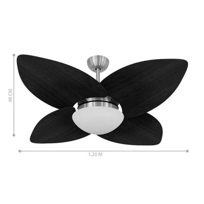 Ventilador De Teto Kovalski Dourado 4 Pás Palmae Branco 127V 110V