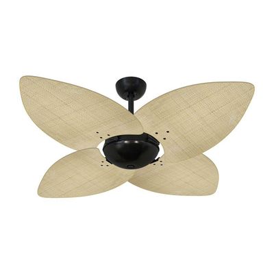 Ventilador De Teto Nero 4 Pás Palmae Natural 127V 110V