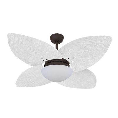 Ventilador De Teto Marrom 4 Pés Palmae Branco 127V 110V