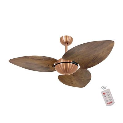 Ventilador De Teto Cobre 3 Pás Rádica Imbuia 127V 110V