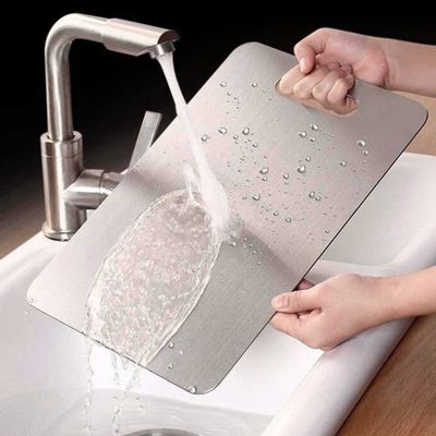 Tabua de Carne Corte Cozinha Profissional Aço Inox Kit 2un